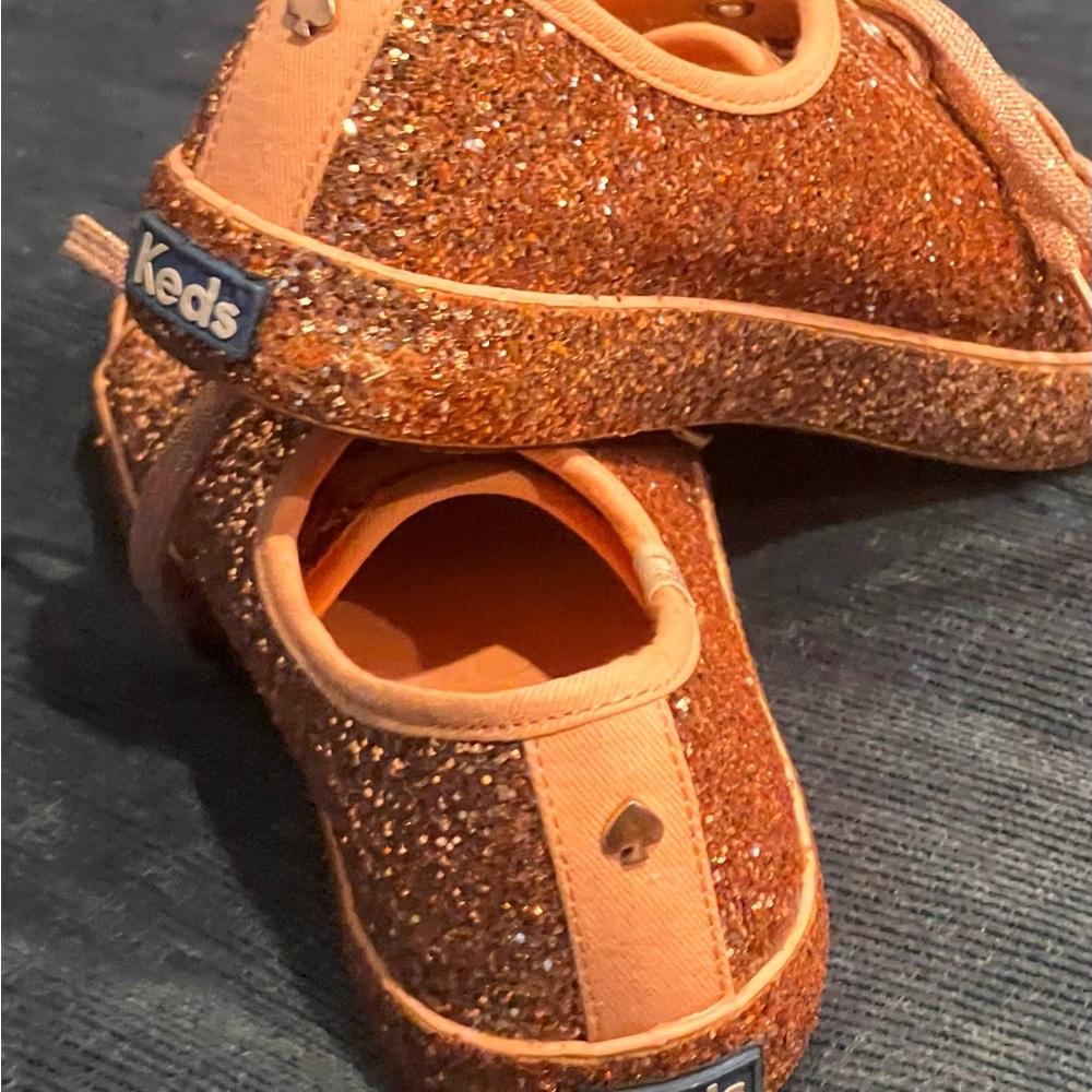 Keds x Kate Spade New York Champion Rose Gold Glitter Sneakers l 7 - Picture 3 of 5